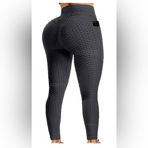 A AGROSTE Women's High Waist Yoga Pants Tummy Control Ruched Butt Lifting